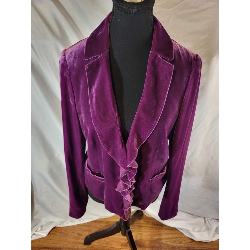 Boden Velvet Blazer Size 6 Fuchsia Prince Purple Goth Romance